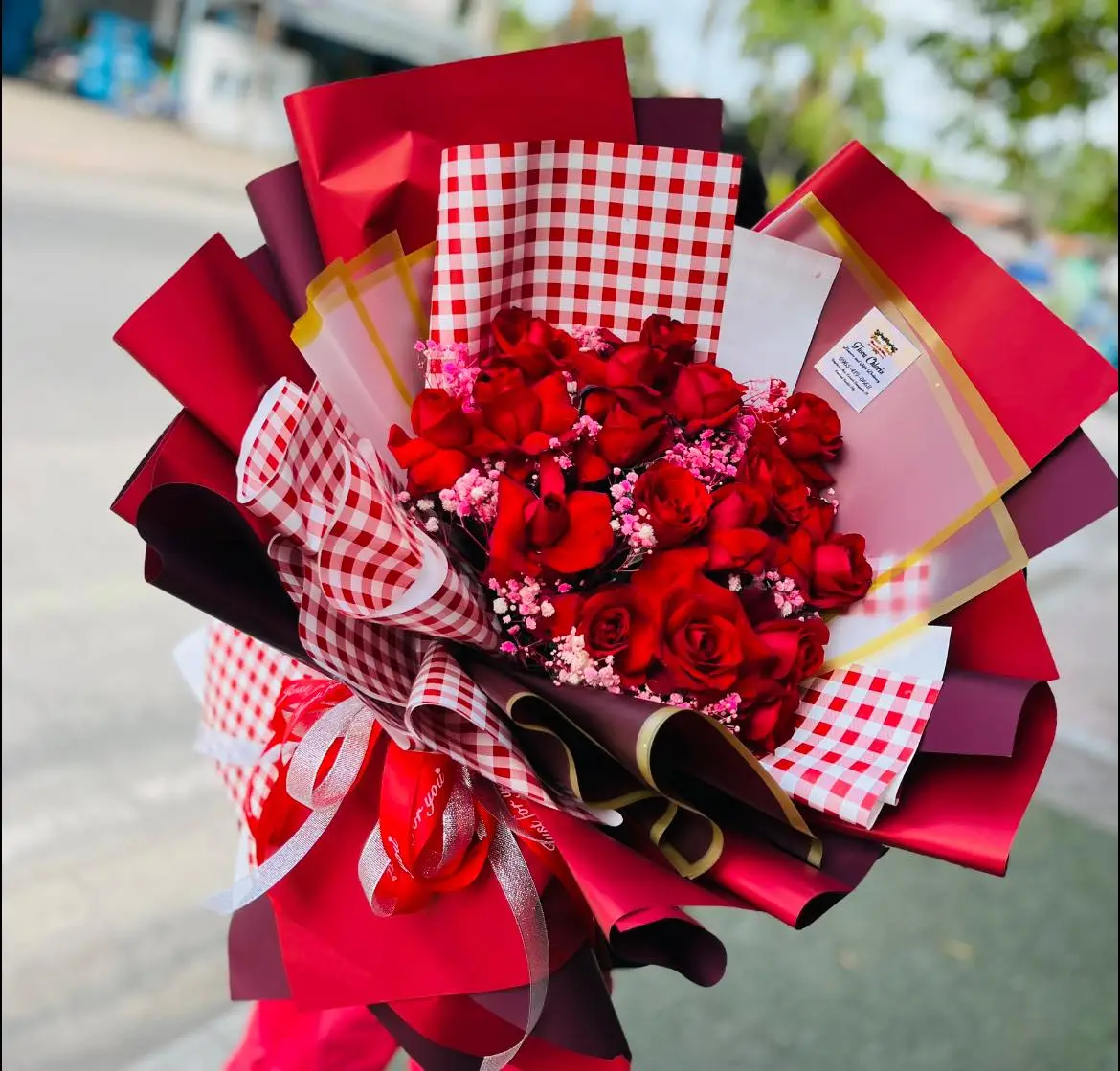 Sunlit Joy - Red Rose Bouquet